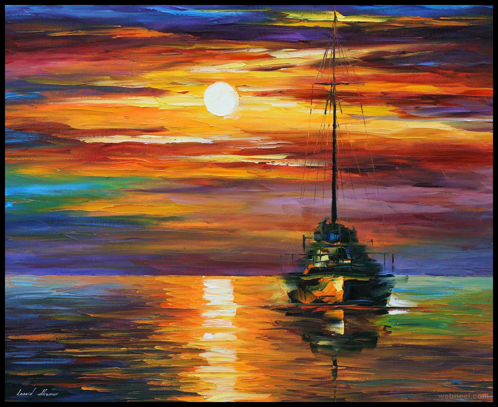 sunset painting art leonid afremov