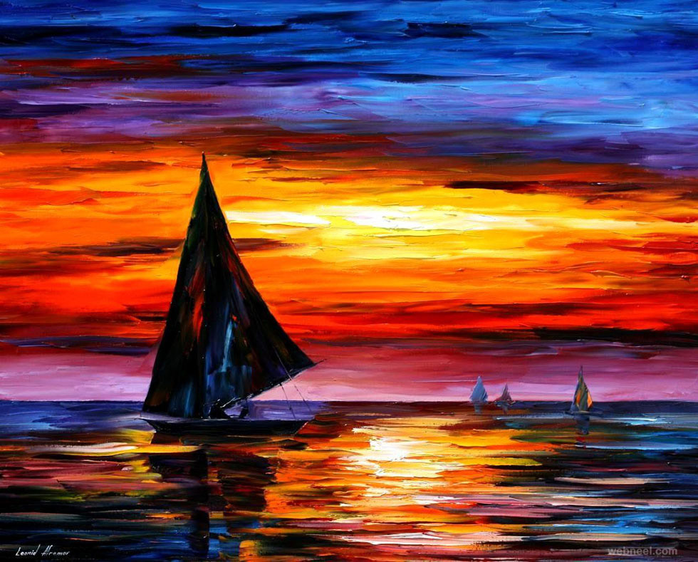 sunset painting leonid afremov