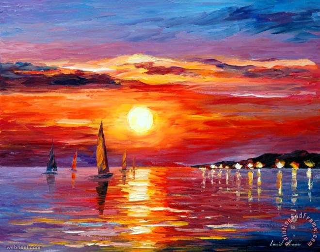 sunset painting leonid afremov