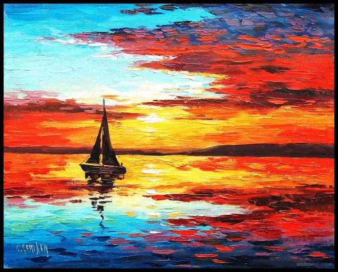 sunset painting gercken