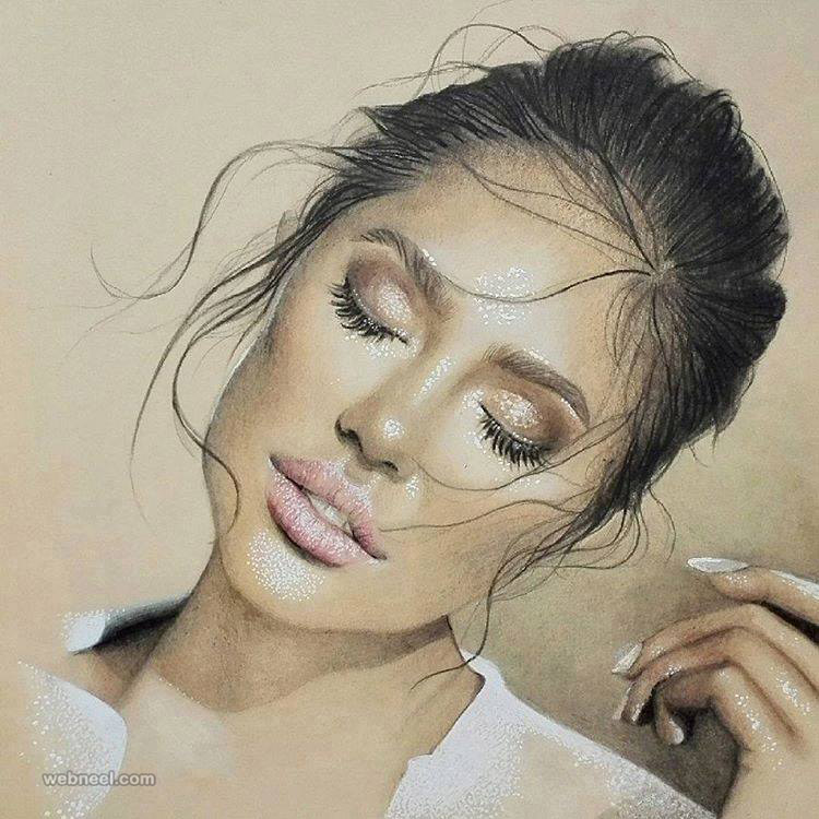 beautiful woman painting by emmimahrberg