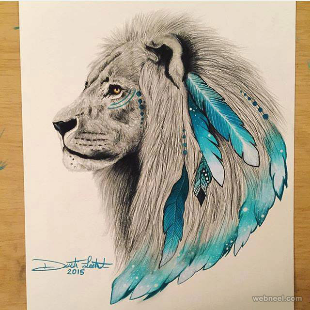 lion art drawing by scandy girl