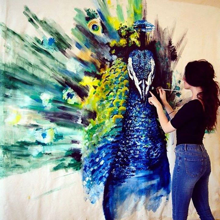peacock painting by katy jade dobson