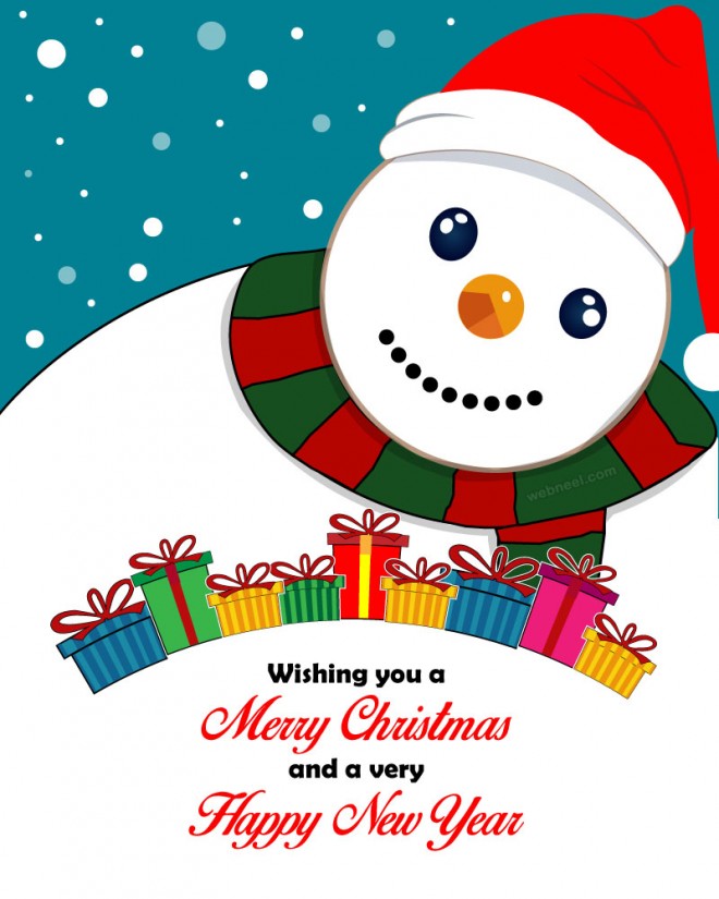snowman christmas greeting card design