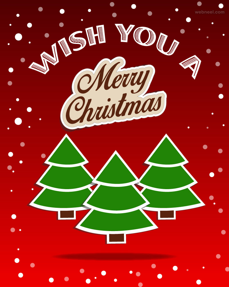 tree christmas greeting card design
