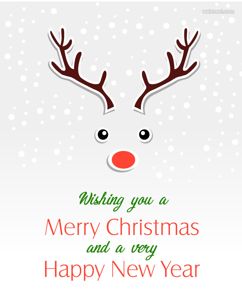 deer christmas greeting card design