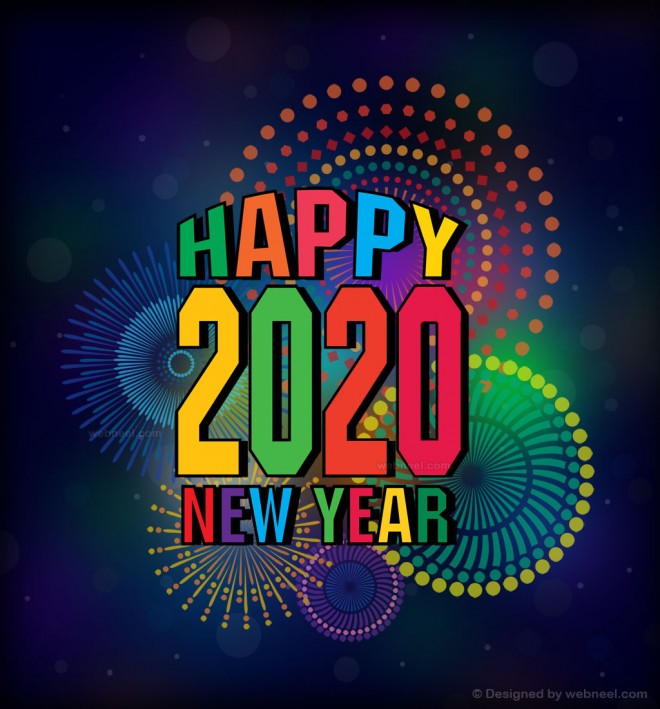 new year greeting card design 2020