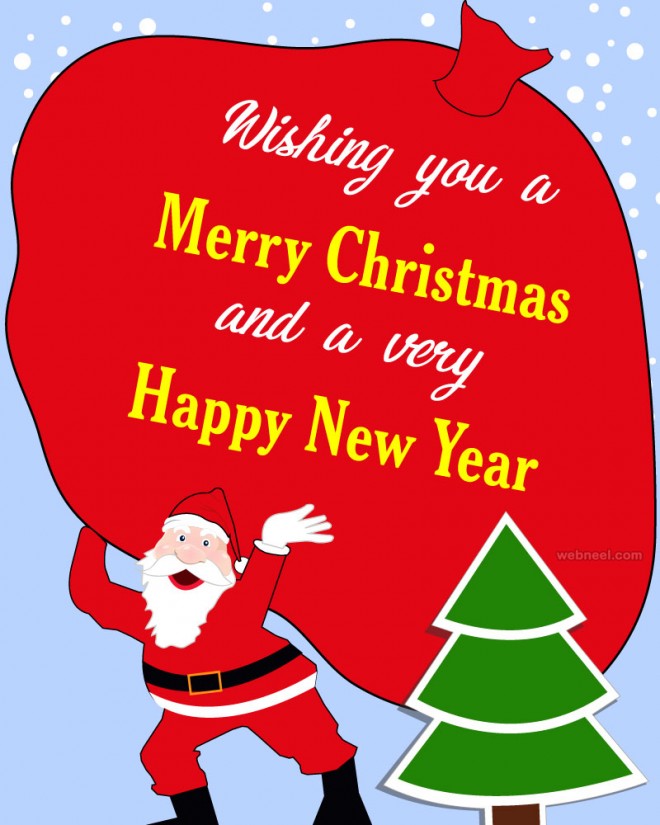santa christmas greeting card design