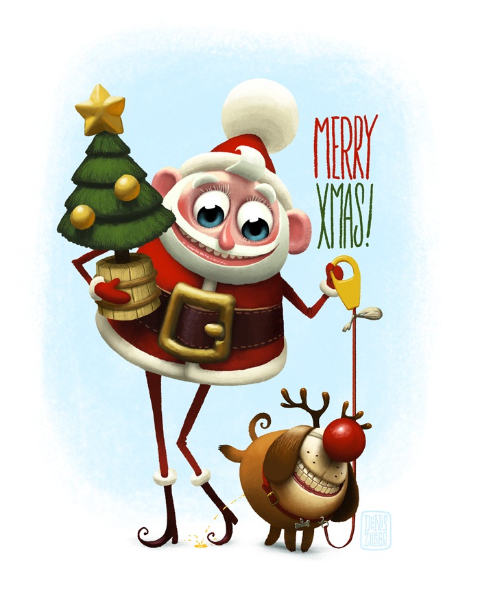 christmas greeting card design by denis zilber