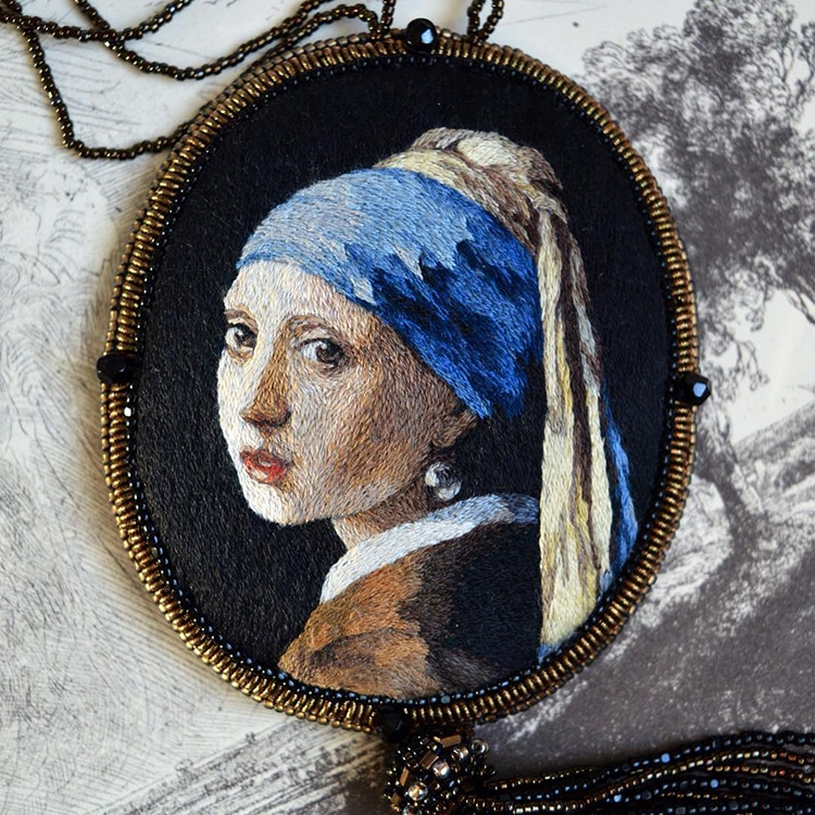 portrait embroidery art