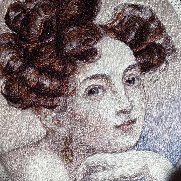 portrait embroidery art by maria vasilyeva