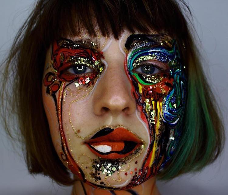 abstract face painting by evelen affleck