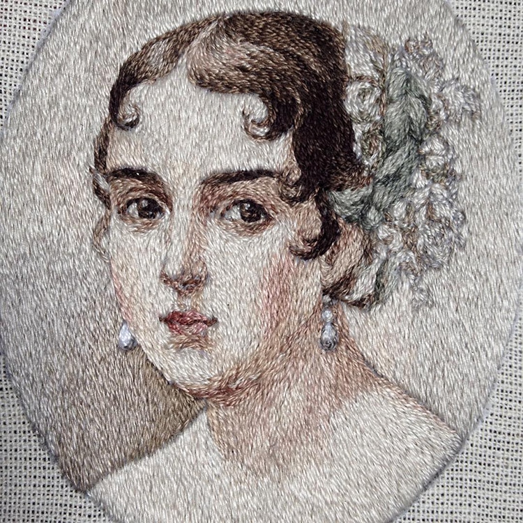 portrait embroidery art