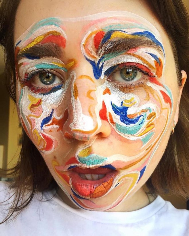 abstract face painting by evelen affleck