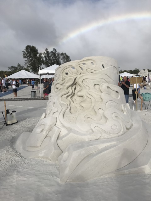 water dream sand sculpture by helena bangart and fergus mulvany
