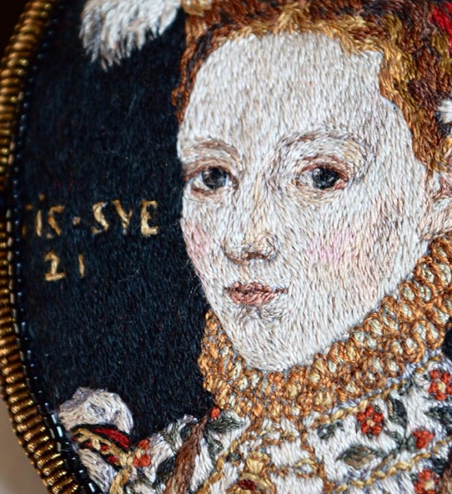 portrait embroidery art by maria vasilyeva