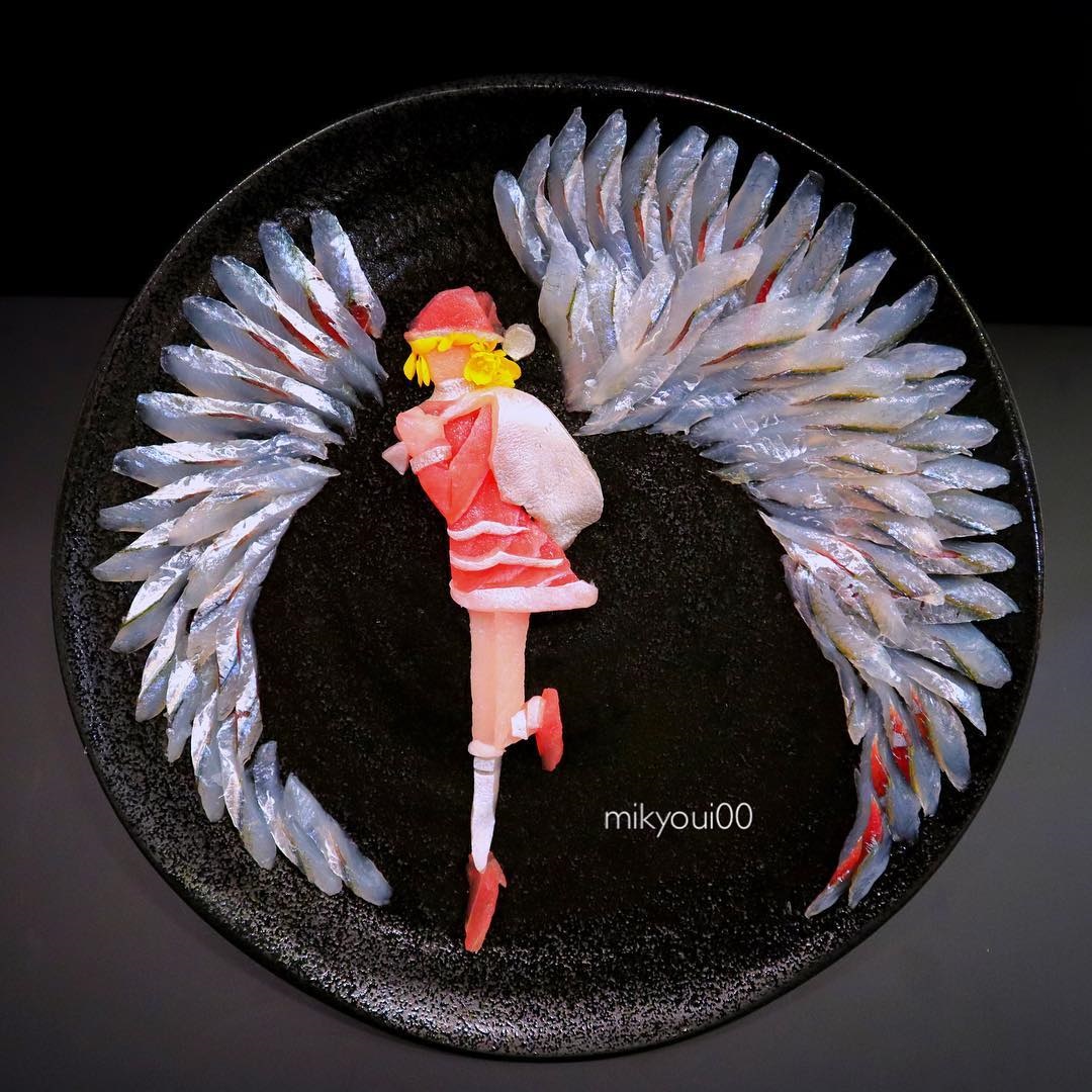 food art idea angel by mikyou