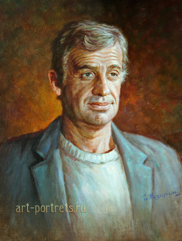 oil painting portrait jean paul belmondo by igor kazarin