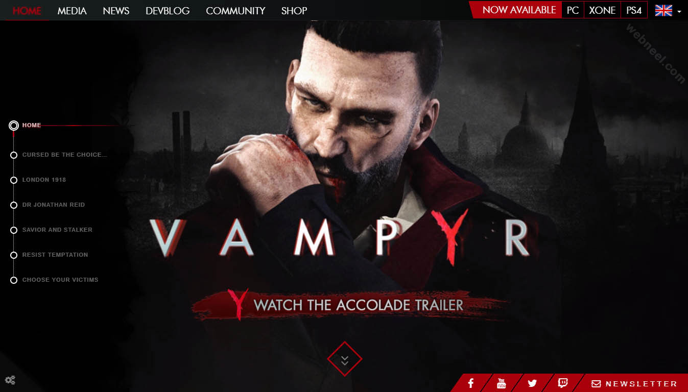 best website design game vampyr