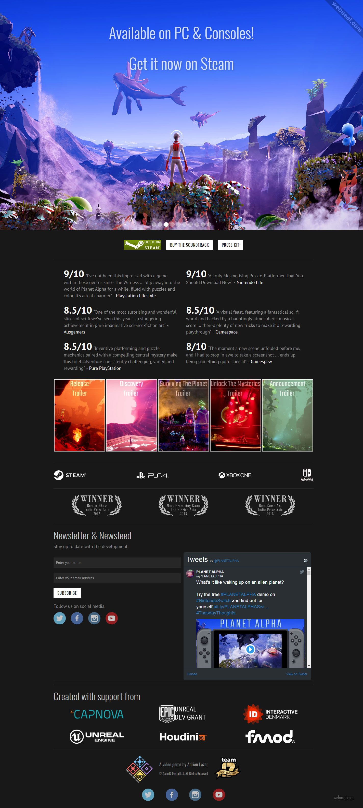 website design game planet alpha