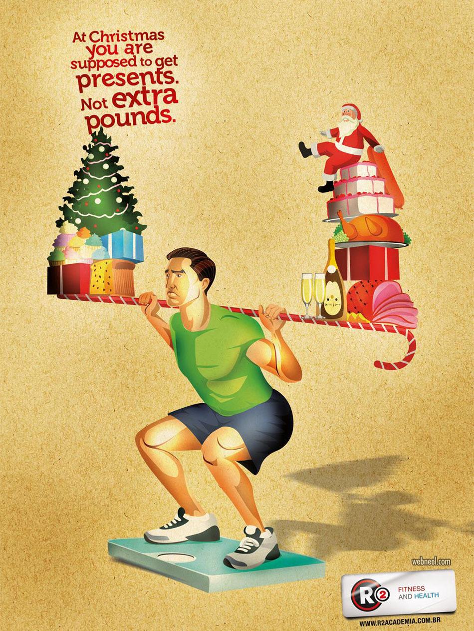 christmas print ads fitness gym