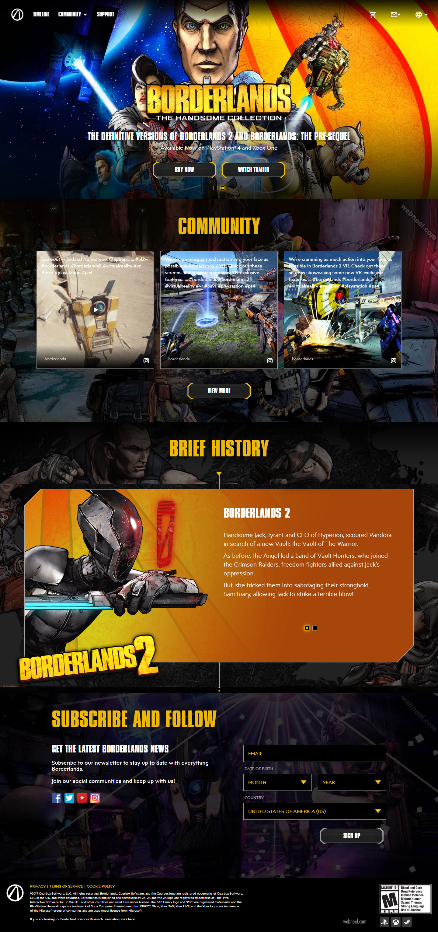 website design game borderlands