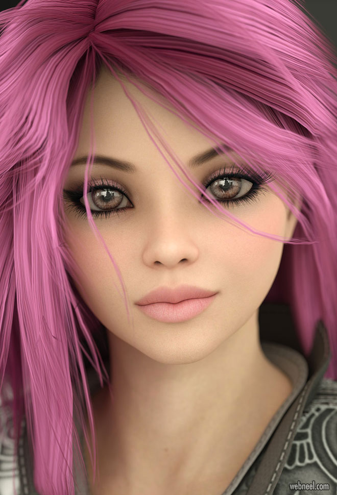 3d model girl character design by rgus