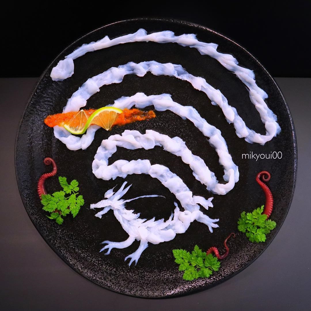 food art idea dragon by mikyou