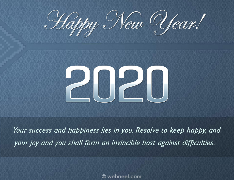 new year greetings card 2020