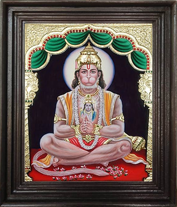 hanuman anjaneyar painting by tanjore art academy