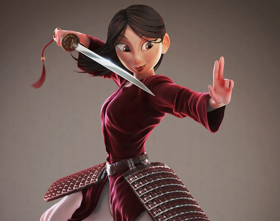 3d model disney mulan character by luizmaggessi