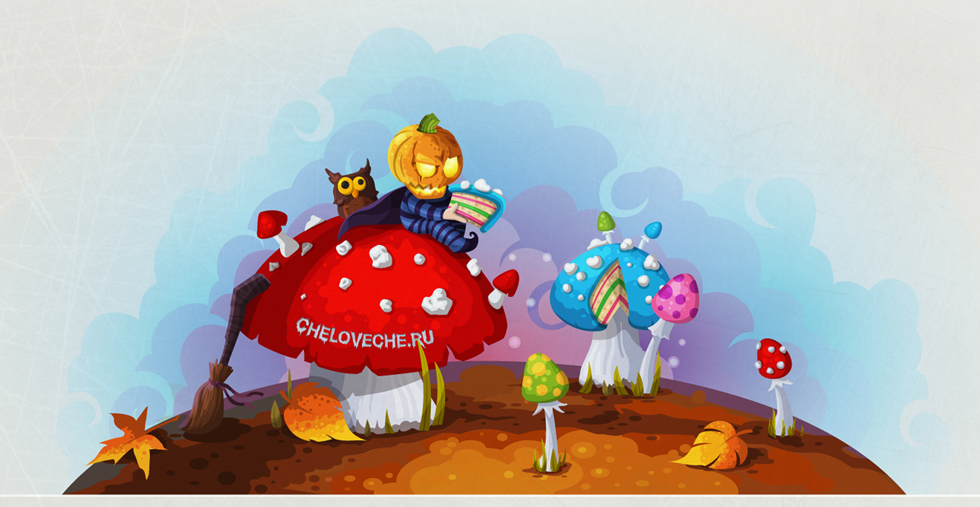 colorfull mushrooms digital painting