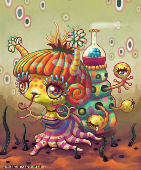 yoko-d-holbachie-painting-art-illustration-colorful-beast-creature