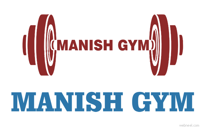 manish gym fitness logo design