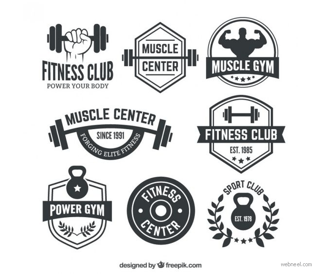 gym fitness logo design by freepik