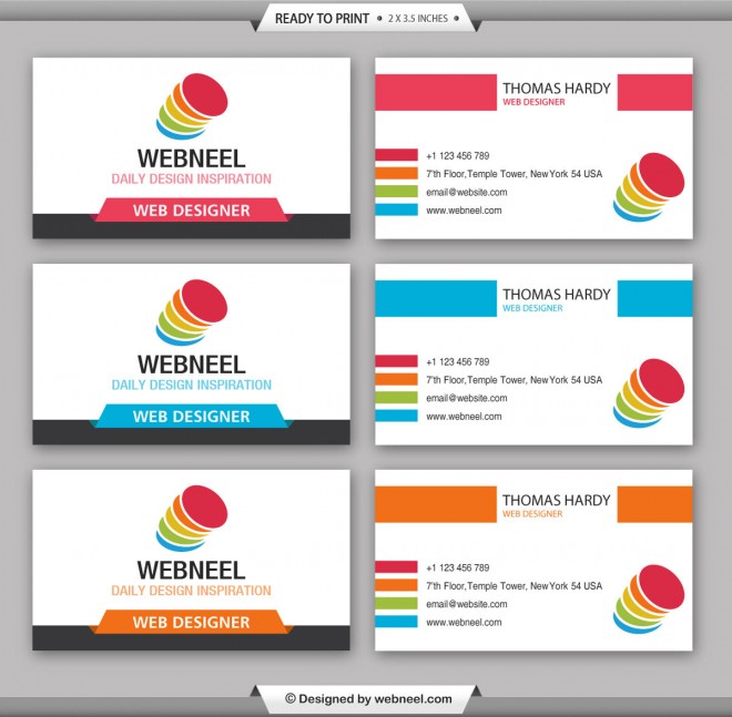 colorful business card template 17