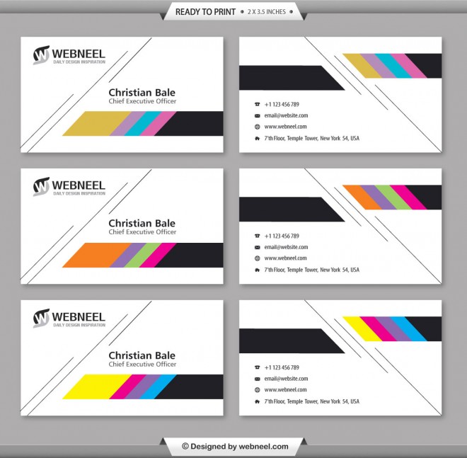 colorful business card template - free download