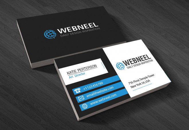 black business card template - free download
