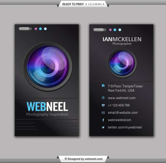 photography business card design template
