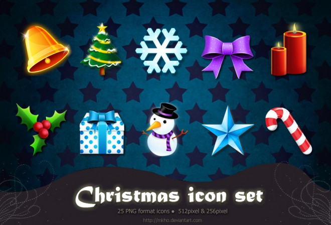 christmas icon set design by mkho