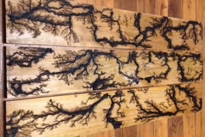 lichtenberg figures - wood burning art by the backyard scientist
