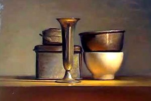 still life painting demo in artificial light - speed painting video