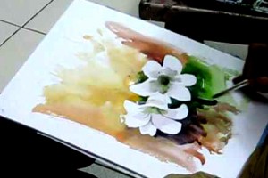 art demo of flowers in watercolors - tutorial