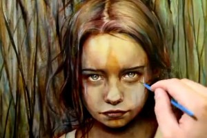 painting tutorial - kierra - graphite, acrylic and oil on canvas
