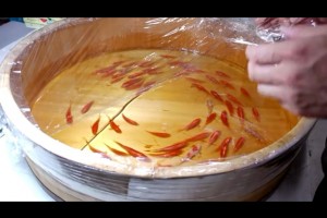 3d painting of gold fish by riusuke fukahori