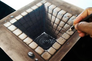 drawing a 3d brick hole by miltoncor