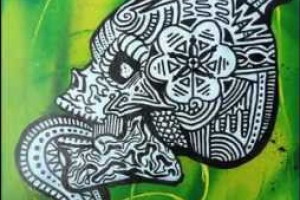 mixed technique painting (spray paint, acrylic paint and marker)