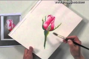 painting a beautiful rose in water color  - video tutorial