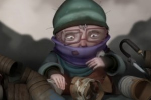 3d short film - treasure : homeless woman is searching through a junkyard