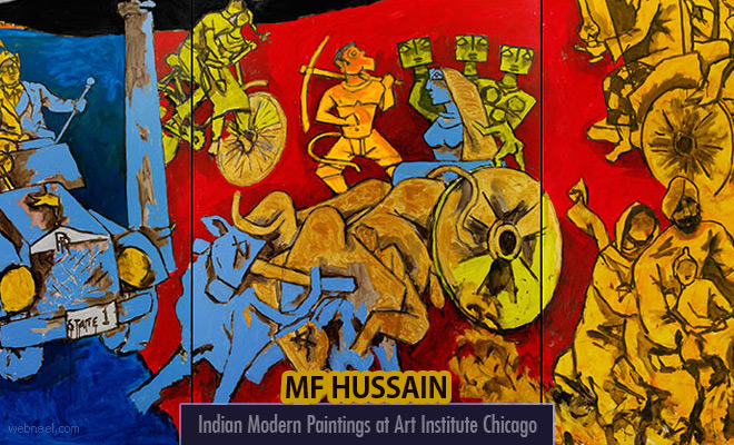 India's Rich Tradition - MF Hussain Indian Modern Paintings at Art Institute Chicago